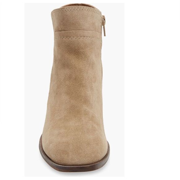 Lucky‎ Brand Lilka Suede Bootie, Block Heel Size 7, Dune Light Brown, NWT - Picture 5 of 14